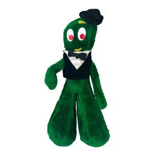 Vintage 80s Gumby Tuxedo Plush Stuffed Animal Ace Novelty Co. Cartoon Green READ